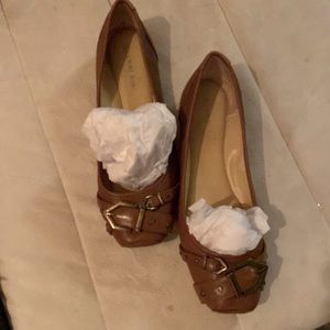 Gianni Bini cognac leather ballet flats